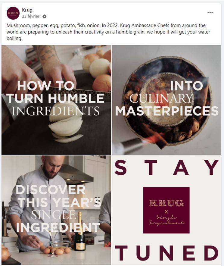 Krug Single Ingredient - Pré campagne Facebook